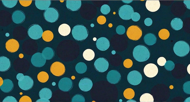 una pintura de círculos amarillos y azules con un fondo azul