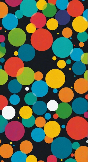 una pintura de círculos con diferentes colores y formas