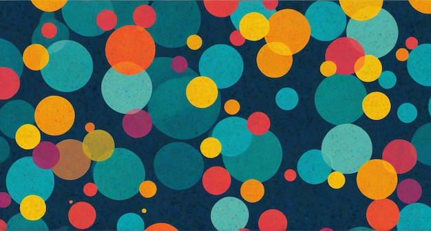 una pintura de círculos con un fondo azul que dice "el color es rojo"