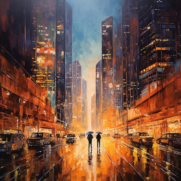 Foto pintura de la ciudad de hong kong