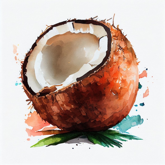 Una pintura de un coco con la palabra coco.