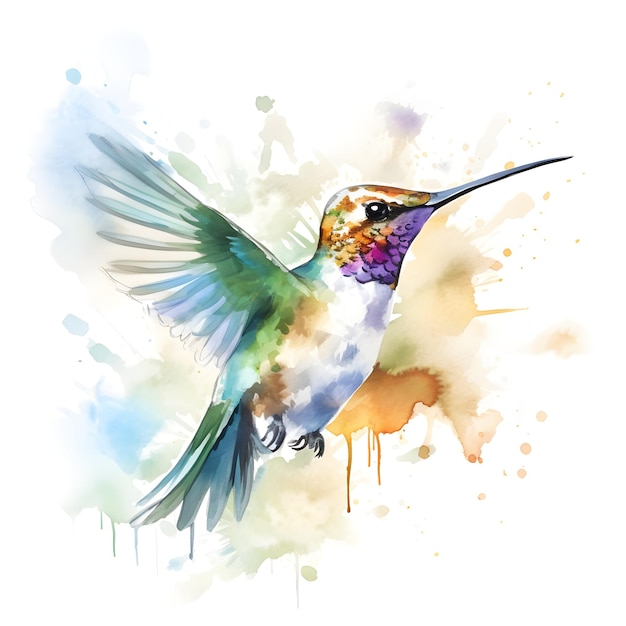 Una pintura de un colibrí con la palabra colibrí en él