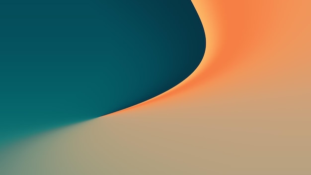 una pintura de un color naranja brillante y azul con un fondo verde