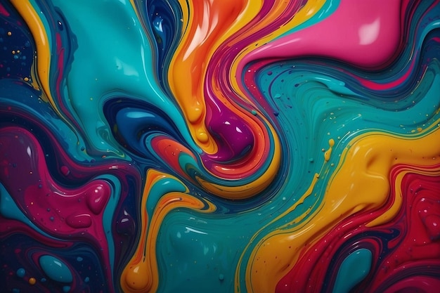 Pintura de colores líquidos en el fondo en movimiento