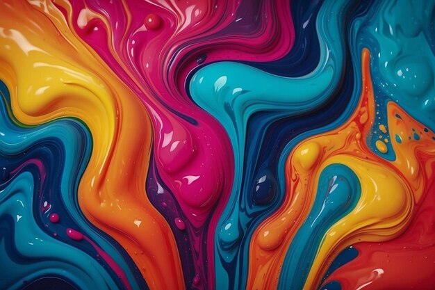 Pintura de colores líquidos en el fondo en movimiento