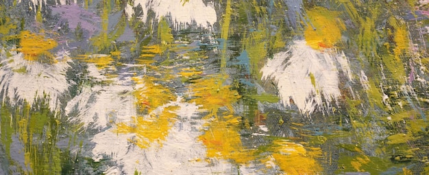 Pintura colorida abstracta en el fondo colorido de la bandera de la textura del arte contemporáneo de la lona