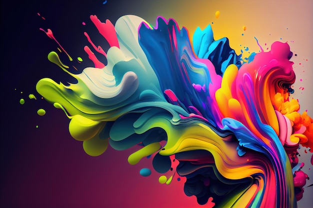 Pintura colorida abstrata como fundo de ilustração Generative AI