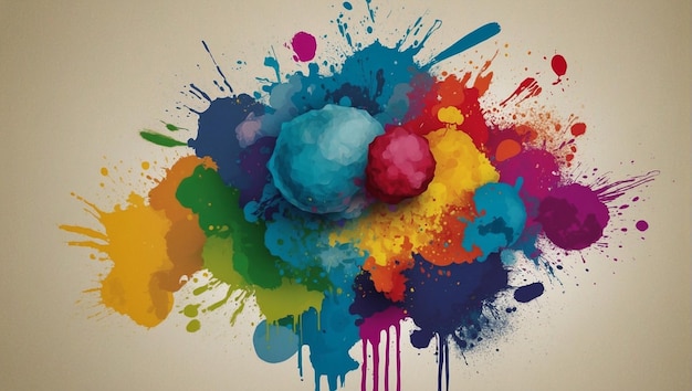 una pintura colorida de un arco iris de color salpicaduras de pintura