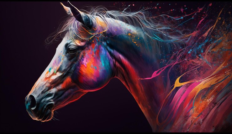 Pintura colorida de caballo Generativo Ai