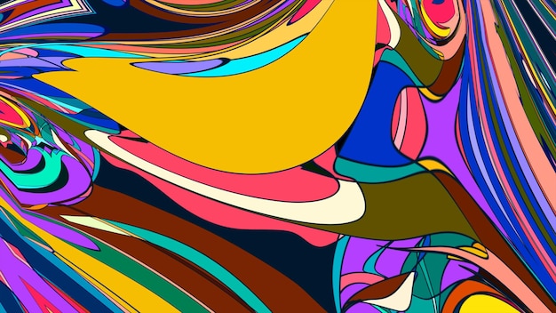 una pintura colorida de un círculo de colores arco iris