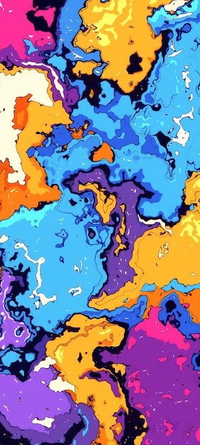 una pintura colorida de los colores del arco iris