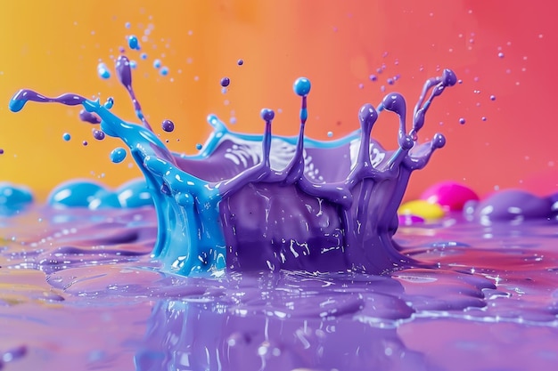Pintura colorida com fundo vibrante
