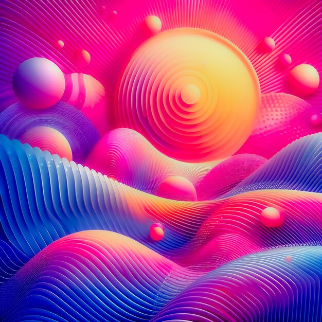 Foto una pintura colorida de un coral de color arco iris con un diseño en espiral