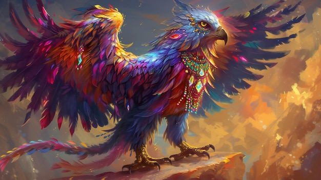 pintura colorida de águia