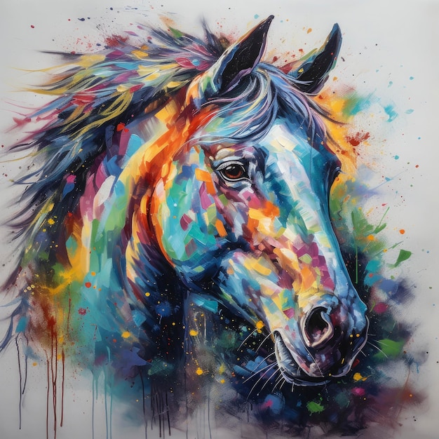 Pintura colorida de cavalo gera ai