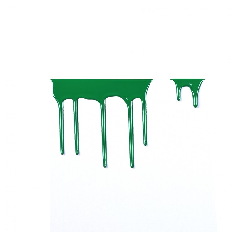 Foto pintura colorida goteando aislado sobre un fondo blanco.