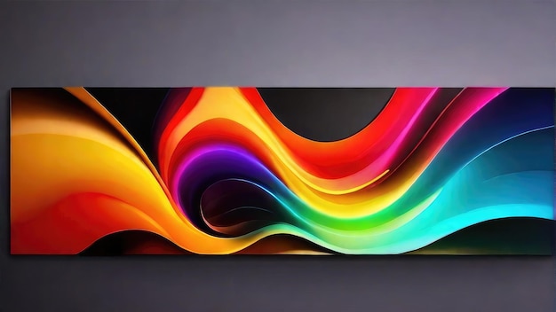 una pintura colorida de una línea de color arco iris