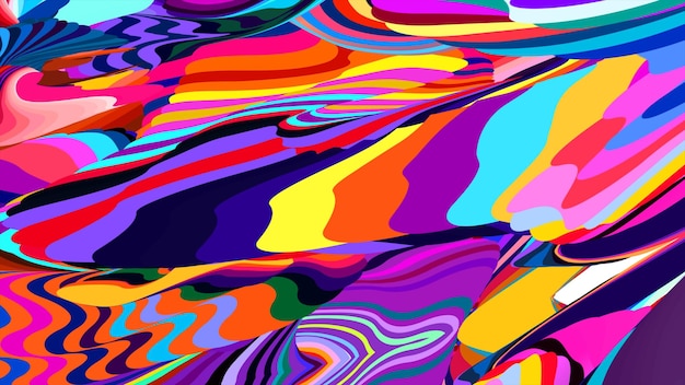 una pintura colorida de un material de color arco iris