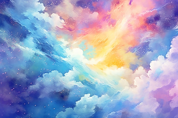 Una pintura colorida de una nube.