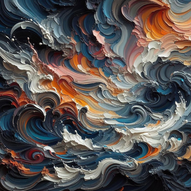 una pintura colorida de olas que se están usando para crear un fondo