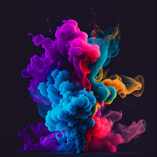 Una pintura colorida con la palabra humo