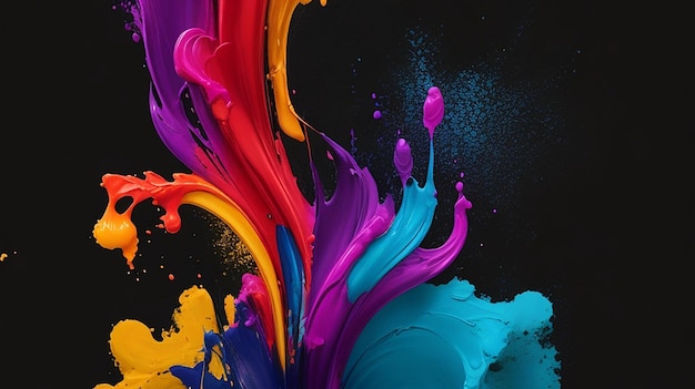 pintura colorida sobre un fondo negro