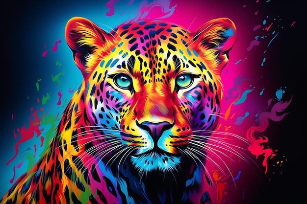 Pintura com aerógrafo de luminância de leopardo