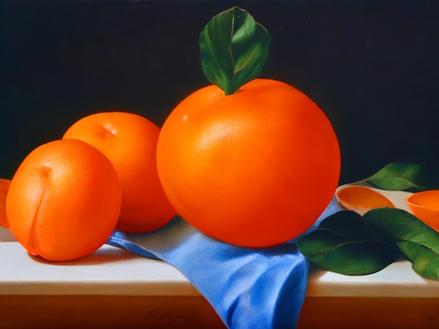 Pintura con mandarina 3d 4k Bild herunterladen