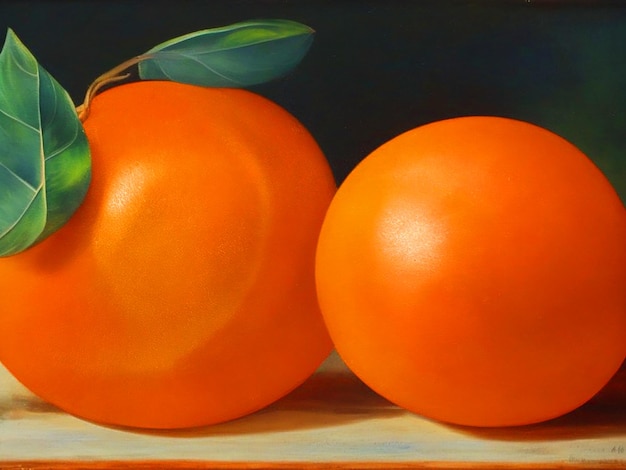 Pintura con mandarina 3d 4k download de imagem