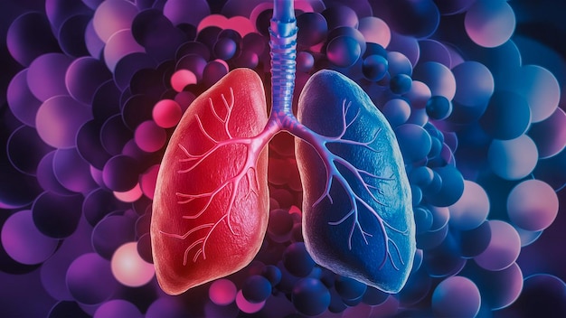 Foto una pintura de un corazón con la palabra pulmones en él