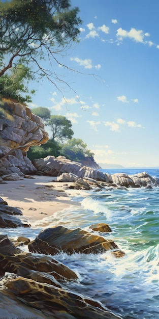 Foto pintura de la costa al estilo de dalhart windberg