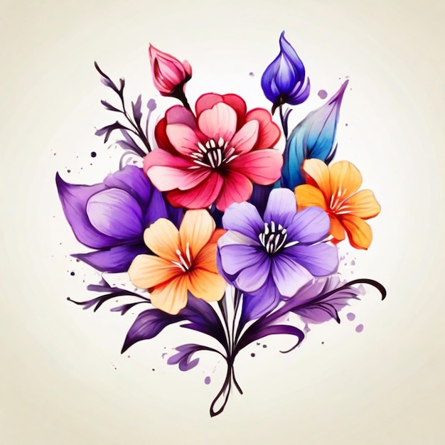 Pintura creativa de flores generada por Ai