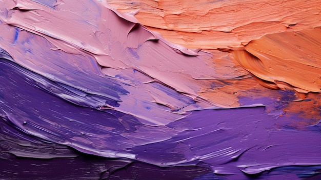 Pintura de cuchillo de paleta en la superficie del lienzo con trazas de pincel de aceite abstractas, detalladas y coloridas