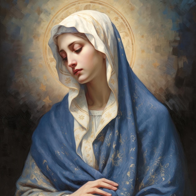 Pintura da Virgem Maria mãe de Jesus Madonna Religião fé Cristianismo Virgen del Carmen