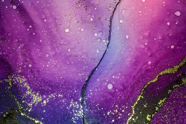 Foto pintura de álcool desenhada à mão de fundo fluido brilhante e brilhante abstrato com textura de técnica de tinta líquida de listras douradas para design de pano de fundo de alta resolução