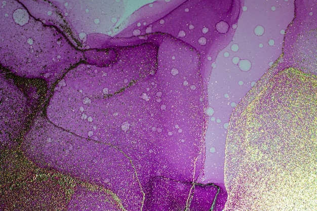 Pintura de álcool desenhada à mão de fundo fluido brilhante e brilhante abstrato com textura de técnica de tinta líquida de listras douradas para design de pano de fundo de alta resolução