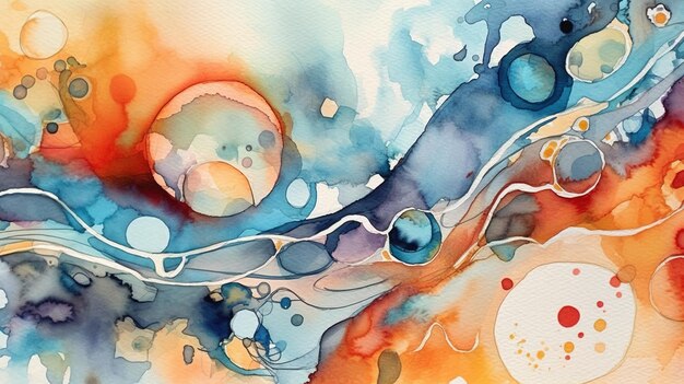 Pintura de aquarela abstrata conceito de fantasia pintura de ilustração