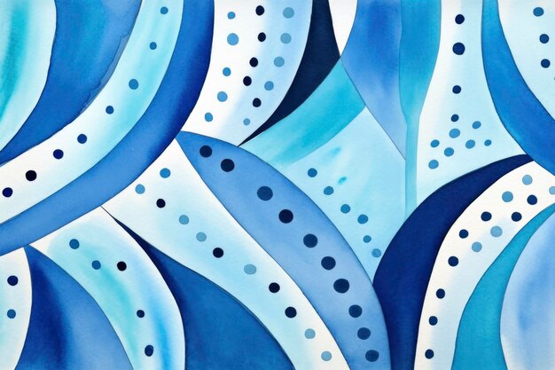 pintura de aquarela abstrata em tema de cor azul