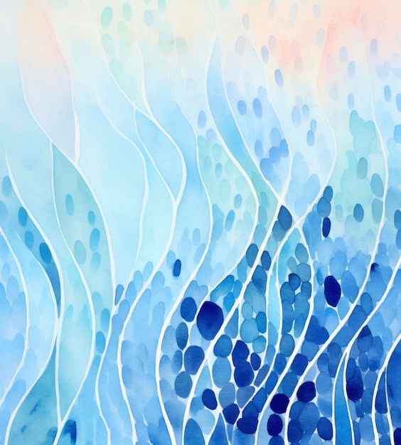 Foto pintura de aquarela abstrata em tema de cor azul