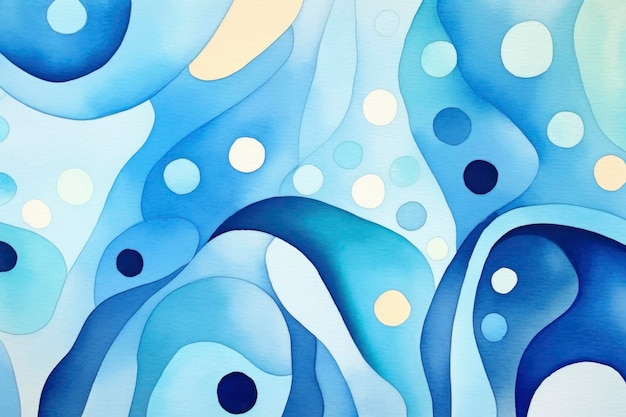 pintura de aquarela abstrata em tema de cor azul