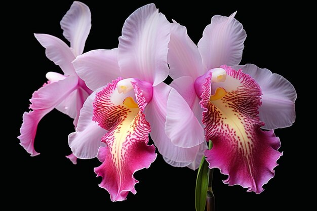 Foto pintura de flores de orquídea cattleya trianae