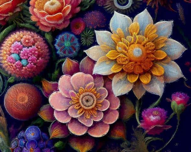 pintura de flores em aquarela muito detalhada, ai generativa