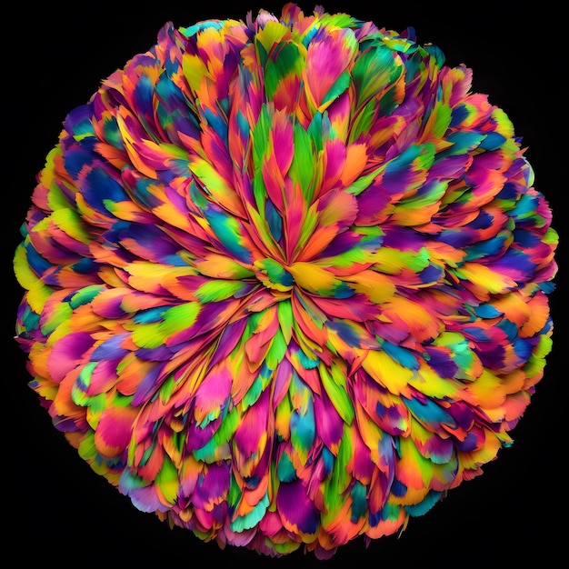 Pintura de flores multicoloridas Ilustração de ramo de flores Flores pintadas digitalmente IA generativa