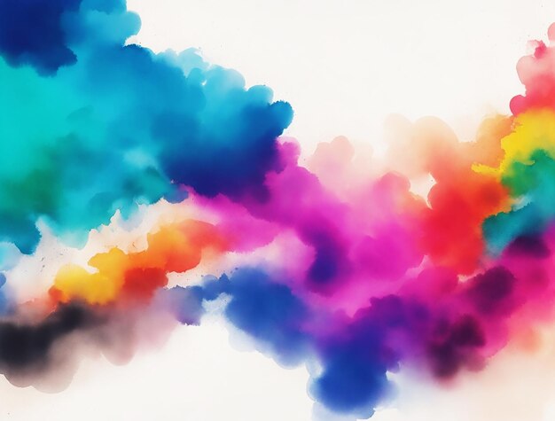 Foto pintura de fundo colorida de fumaça abstrata multicolor criativa em papel hd imagem em aquarela