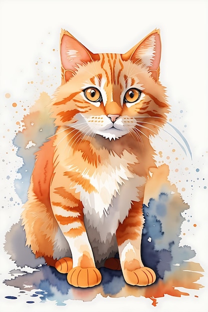 Foto pintura de gato fofo