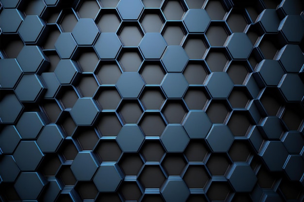 Foto pintura de ilustração digital criativa de fundo azul marinho hexagonal