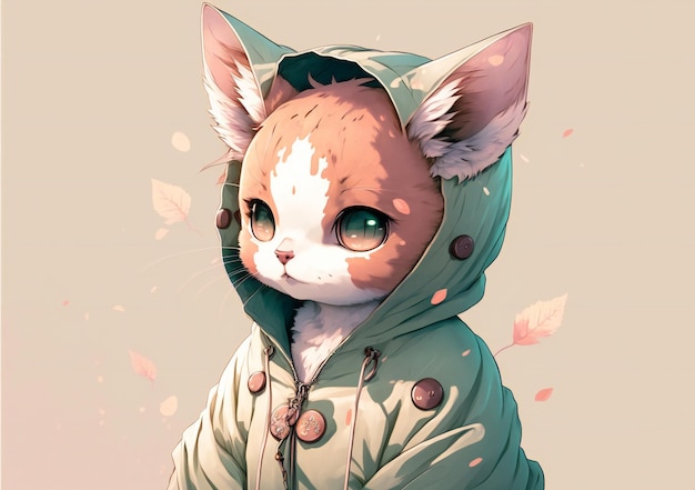 Pintura De Ilustração Digital Criativa Com Personagem De Gato