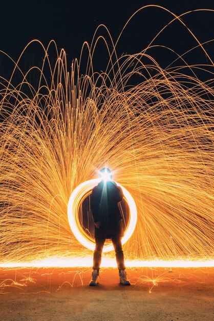 Foto pintura de luz à noite