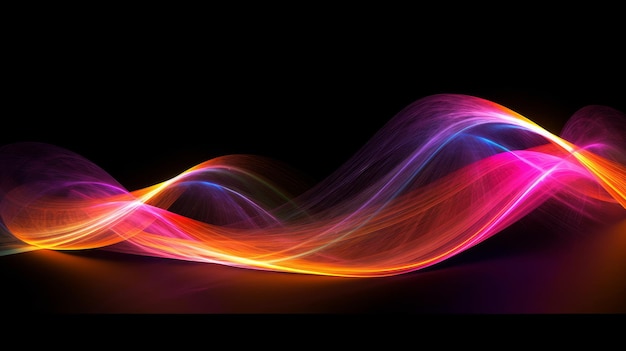Pintura de luz abstrata criada movendo uma fonte de luz durante longa exposição gerada por IA