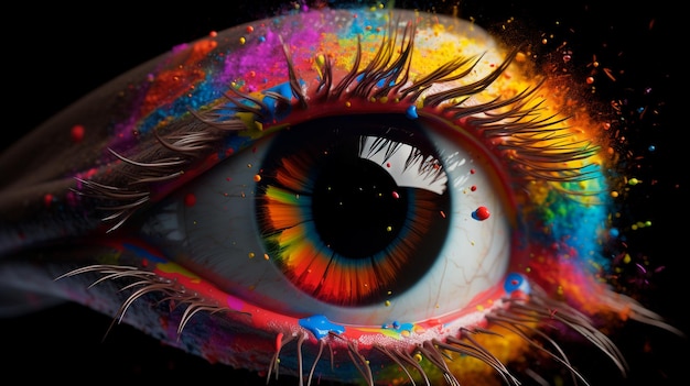 Pintura de olhos coloridos criada ilustrador de IA gerativa